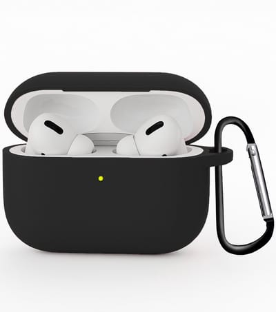 Hoesje - Geschikt voor Apple Airpods Pro 3 - Siliconen Hoes met Clip - Silicone Case Cover - Zwart