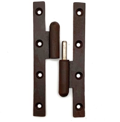IJzer - afneembaar scharnier - paumelle links 140x60mm - roestkleurig - geschikt voor binnendeuren