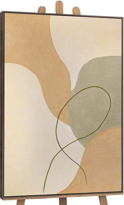Canvas schilderij 120x80 cm handgeschilderd vervlechting – YS-Art Gallery – Lijst: Grijs – Luxe wanddecoratie