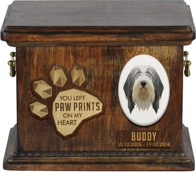 Persoonlijke urn voor hondenas - Bearded Collie, Highland Collie, Mountain Collie