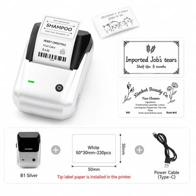 Innovastore Labelprinter - Draadloze labelmaker - Stickerprinter - Etiketteermachine - Labelmaker - Thermische Printer - Zilver