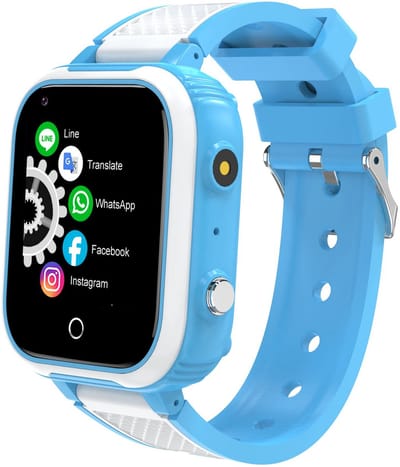 DrPhone KidsTimeX15 – 4G Kinder Smartwatch met GPS Tracker – Videobellen – WhatsApp – IP67 – SOS – 1.44” Touchscreen – Stappenteller – Nederlandse Mobiele App – 1GB+8GB – Blauw