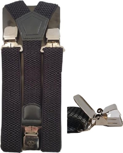 Marco rossi Heren Bretels Bruin - 3 Clips - riemen - Met extra stevige, sterke en brede klem die niet losschieten! One Size