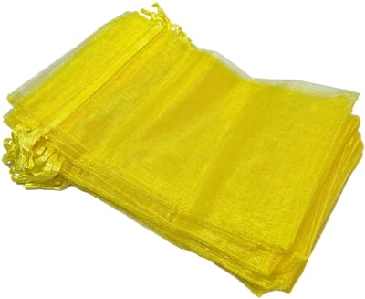 Prigta - Organza zakjes - 50 stuks - 10x15 cm - Geel - cadeauzakjes organza stof - uitdeelzakjes - geschenkzakjes - geurzakjes maken