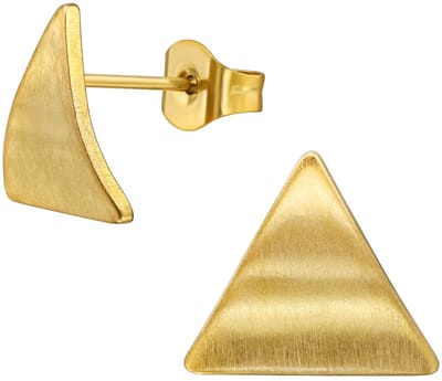Joy Ibiza - driehoek oorbellen - chirurgisch staal - 11 x 10 mm - ip/pvd gold plated