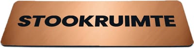 Deurbordje Brons/Koper-look met tekst stookruimte - Formaat 150 x 50 mm x 1,6 mm - Zelfklevend | Luxe uitstraling | Geborstelde Koper/Brons toplaag | Gratis Verzending | Decoporta