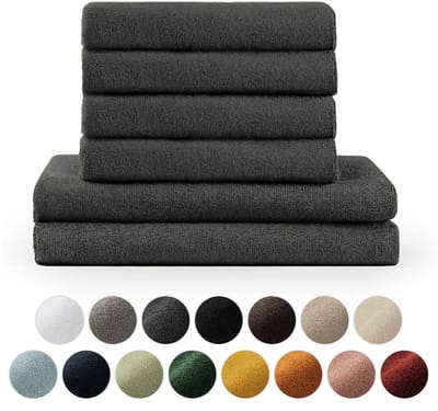 Unyqoos ® Superieure Luxe Badstoffen Handdoekenset van Hoogwaardig Katoen, 6 Stuks, Oeko-Tex Gecertificeerd, Absorberend en Zacht