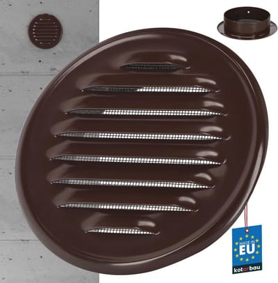 Ventilatierooster 100 mm - Zinkplaat Bruin voor Afvoerlucht met Insectenbescherming