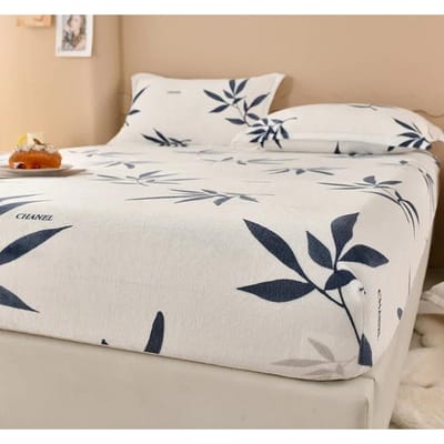 Winter Warm Hoeslaken Sterren Print Flanel Fleece Bedlaken voor Tweepersoonsbed Queen/King Maat All-inclusive Matrashoes180 90x200x25cm 1pc