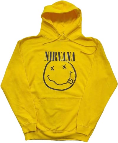 Nirvana - Inverse Happy Face Hoodie/trui - S - Geel