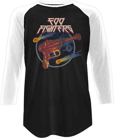 Foo Fighters Raglan top -M- Ray Gun Zwart/Wit