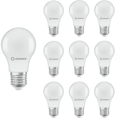 Ledvance LED Lamp A60 E27 - 4.9W 470lm 4000K Mat Glas - Ø60mm - Geschikt voor keuken, kantoor, hal - 10 stuks