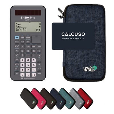 TI-30X Prio MathPrint incl. WYNGS Beschermhoes Blauw - Wetenschappelijke Rekenmachine - Basis Pakket