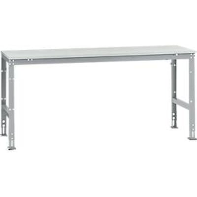 Manuflex basistafel UNIVERSAL Standaard, tafelblad kunststof, 2000 x 800, aluminium zilver