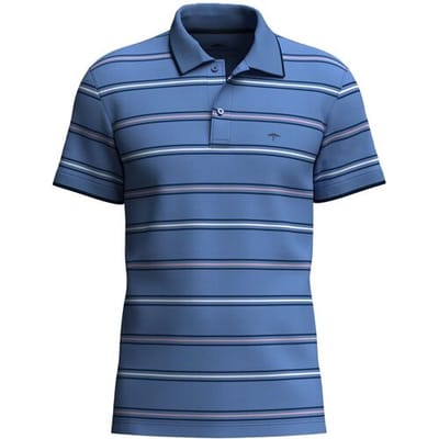 Fynch-Hatton Polo Triple Stripe Cotton Crystal Blue-Peony / male