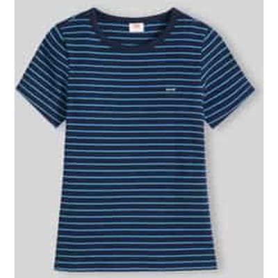 slim fit T-shirt van katoenmix met gestikt logo