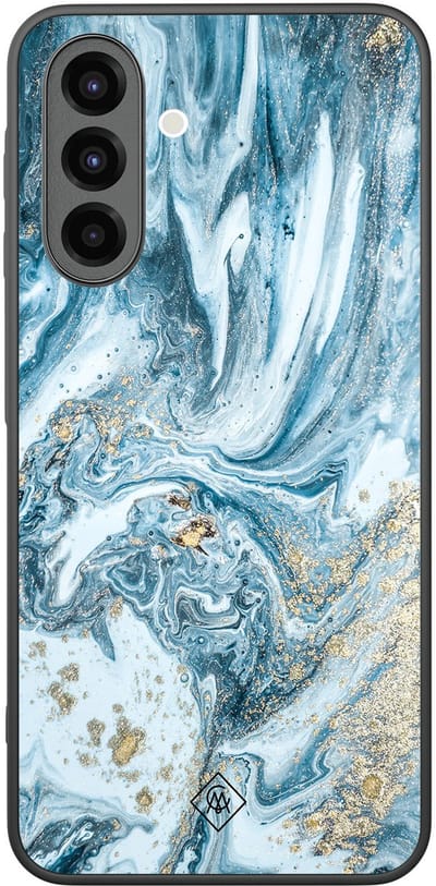 Casimoda® hoesje - Geschikt voor Samsung Galaxy A26 - Marble Sea - Zwart TPU Backcover - Marmer - Blauw