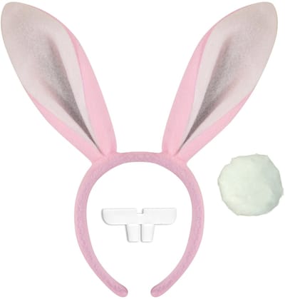 Henbrandt Sexy bunny verkleed set - roze - dames - 3-delig - konijn - haas