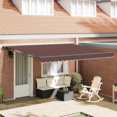 vidaXL - Zonnescherm - Frame - Bruin - 400 - × - 300 - cm - Polyester - met - PU-coating