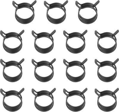 Veilige en Duurzame Slangklemmen voor 18-20mm Slangen - 15 Stuks Silicone Klemmen voor Brandstofleidingen, Lucht- en Waterleidingen, Zwart