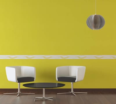 Behangrand geel wit modern 934772