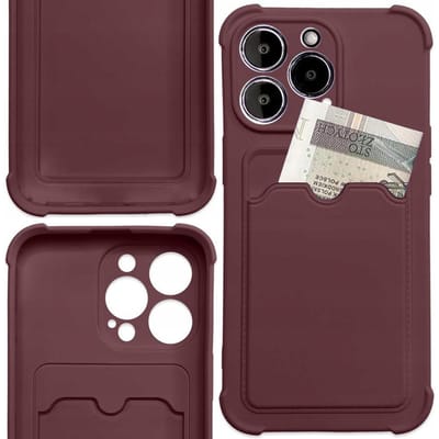 Étui Armure pour Carte étui pokrowiec pour iPhone 13 mini portefeuille pour carte silicone blindé étui Air Bag framboise
