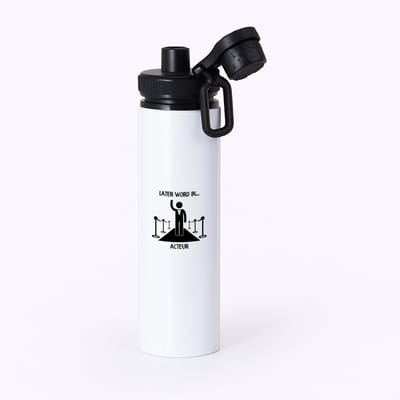 Hacebo® - Later word ik acteur waterfles met draaidop zwart - Actrice - Acteurs - Filmspeler - filmspeelster - rolspeler - theatermaker - performer - water fles - 850ML