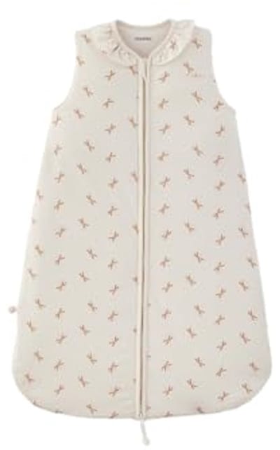 Slaapzak voor baby 0-6 maanden - TOG 1-2 - Comfortabele jersey slaapzak met ritssluiting - Wit en roze