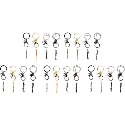 20 Set Karabijnhaak Sleutelhanger Zinklegering Sterk Duurzaam Flexibel Wijdverspreid Gebruikt Metalen Sleutelhanger voor Portemonnee Tas Rits gray