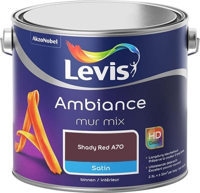 Levis - Ambiance Mur Satin Mix - Shady Red A70 - Mengverf - 2,5 L