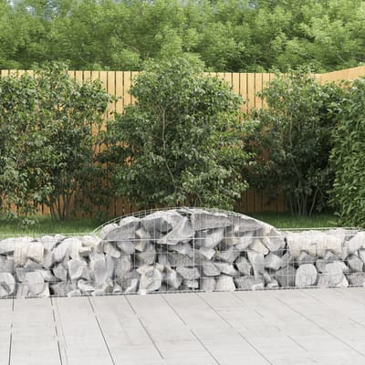 vidaXL - Schanskorven - 8 - st - gewelfd - 300x50x40/60 - cm - gegalvaniseerd - ijzer