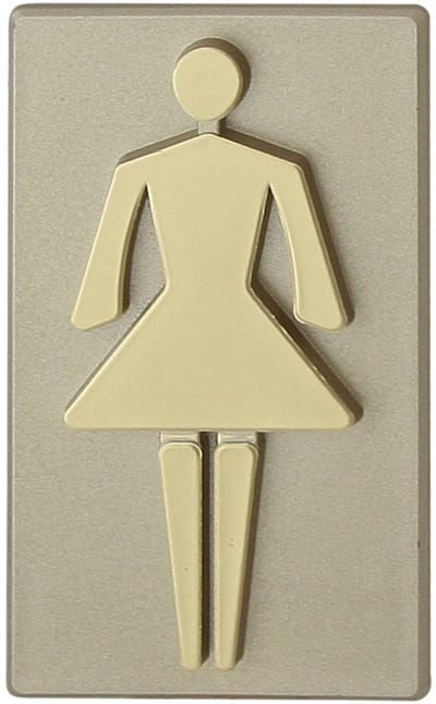 Domino® Deurbordje Toilet - Meisje Olijf - WC bordjes - Tekstbord WC – Toilet bordje - Bordje - Toiletbord met Pictogram Deursticker Bord Teken - Symbool Sticker