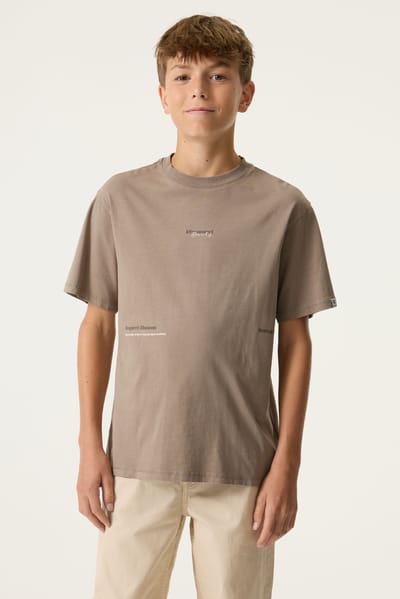 GARCIA Jongens Tekst Print T-shirt Bruin Korte mouw