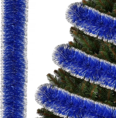 Springos Kerstslinger | Guirlande | Kerstversiering | 6 m | Marineblauw/Zilver