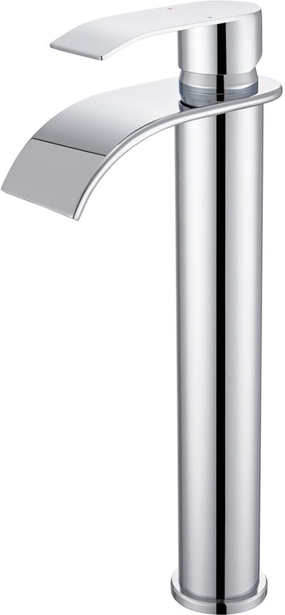 CECIPA max Wastafelkraan - Waterbesparend- 32cm Hoge Watervalkraan - Badkamer Kraan - RVS - Chroom -Badkamermengkraan