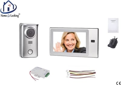 Home-Locking complete deur intercom/videofoon 4 draads met aanraak scherm en elektro box 12VDC voor aansluiting elektrisch slot. DT-2237-1E-1