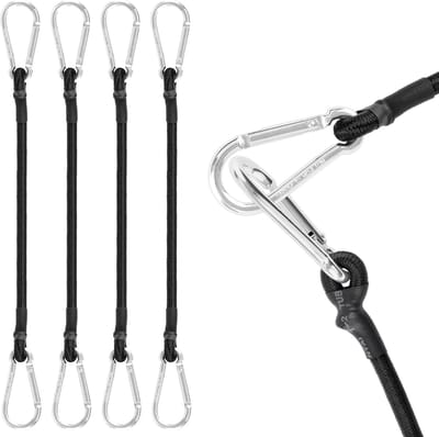 Set van 4 Elastische Spanbanden met Karabijnhaak - Sterke Spanbanden 150 cm voor Bagage en Kamperen