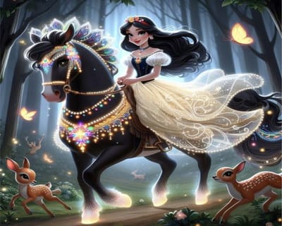 TOPMO- sprookjes prinses - Diamond Painting HQ - volledig dekkend - Diamant Schilderen – voor Volwassenen – ROND - 40 x 50 CM