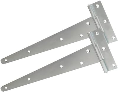Lichte T-Scharnieren 250mm Set van 2 - Glans Verzinkt Voor Deuren en Poorten