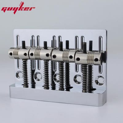 Guyker 4 Snaars Hoge Massa Basbrug Met Vintage CNC Bewerkte Messing Zadels Staartstuk Vervanging Voor Jazz Bass Of Precision E gray