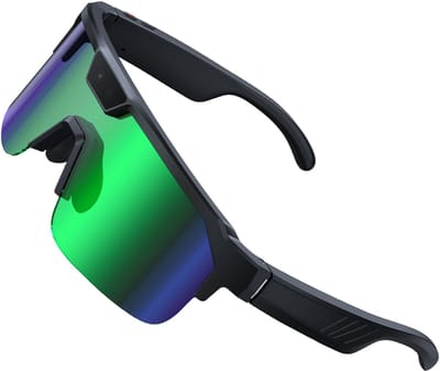 Zeblaze Fietsbrillen Heren - AI Sportbril met Camera - UV 400 - Sport Zonnebril - Sportbril - Mountainbike - Wielren - Ski - Wintersport - Unisex Polariserende Zonnebril - Groen