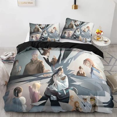 Anime Jujutsu Kaisen Satoru Gojo Beddengoedset Jongens Meisjes Twijfelaar Queen Size Dekbedovertrek Kussensloop Bed Kinderen Volwassenen Hometextiel AU Double 180x210cm