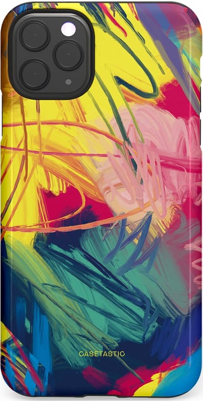 Casetastic Hoesje Geschikt voor Apple iPhone 11 Pro Max - Stijlvolle Beschermende Duo-layer Case - Kleurenstorm