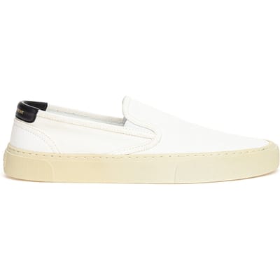 Slip op in witte canvas Saint Laurent