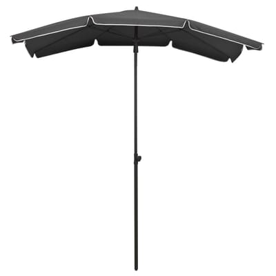 vidaXL - Parasol - met - paal - 200x130 - cm - antracietkleurig