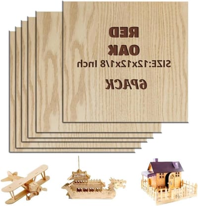 Multiplex platen - Houten platen - Houtbewerking hobby - Niet giftig materiaal - 30x30cm 3mm - Rode eik