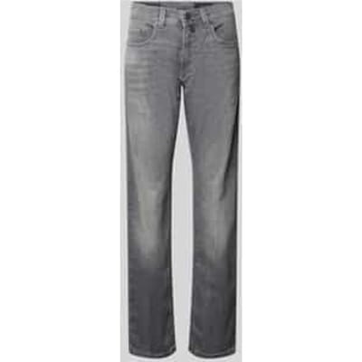 Tapered fit jeans in used-look model 'Lyon'