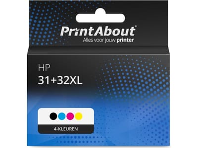 PrintAbout huismerk Inktcartridge 31+32XL (1VU24/26/27/28AE) 4-kleuren Multipack Geschikt voor HP
