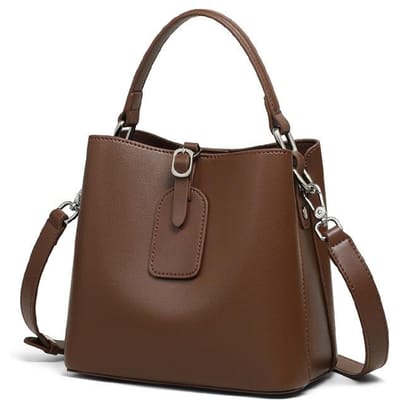Dames Lente/Zomer Bucket Bag Crossbody Tassen Dames Hoge Kwaliteit Grote Capaciteit Leren Schoudertas brown