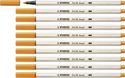 Brushstift STABILO Pen 568/54 oranje - 10 stuks